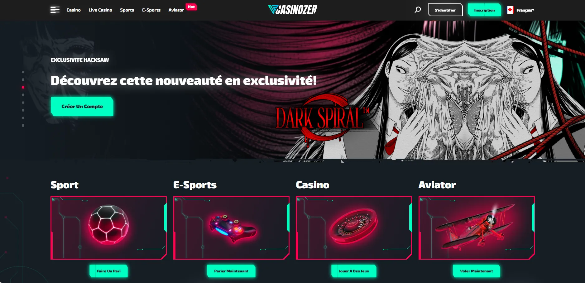 Présentation de Casinozer Casino et aperçu général du site en France
