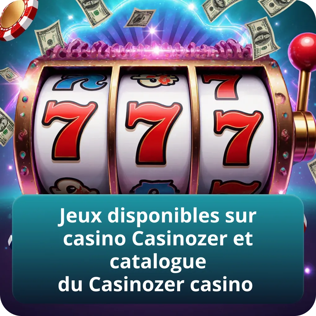 Jeux disponibles sur casino Casinozer et catalogue du Casinozer casino